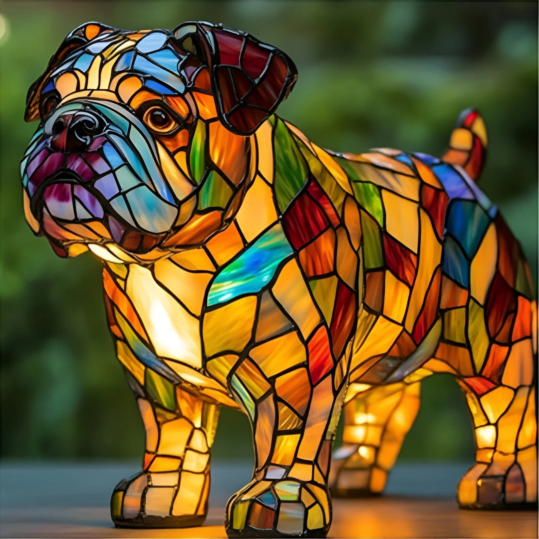 LumiPaws – 犬のための魔法のカラフルなガラスのランプ