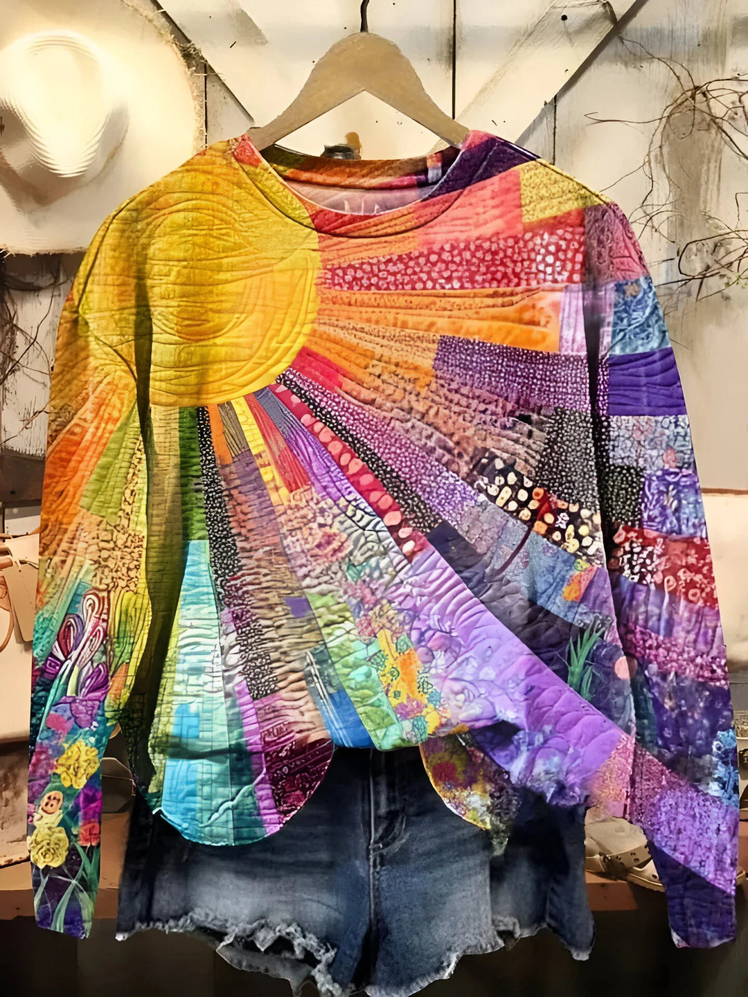 Quirine - カラフルサン・コラージュ・スウェットシャツ