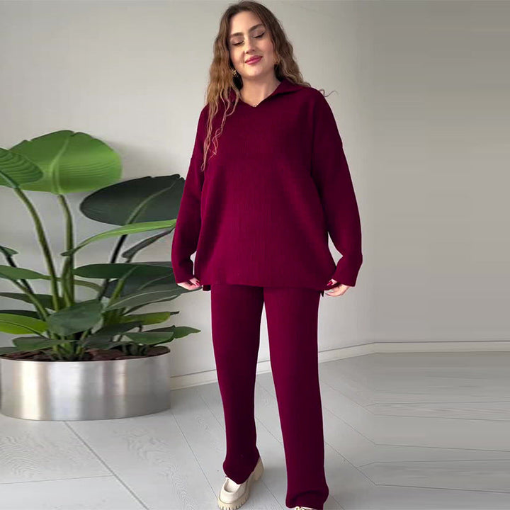 Alyana – リブ編みツーピース ラウンジセット