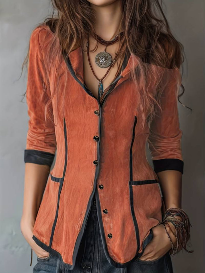 Yaara - ヴィンテージ風フード付きロングスリーブジャケット