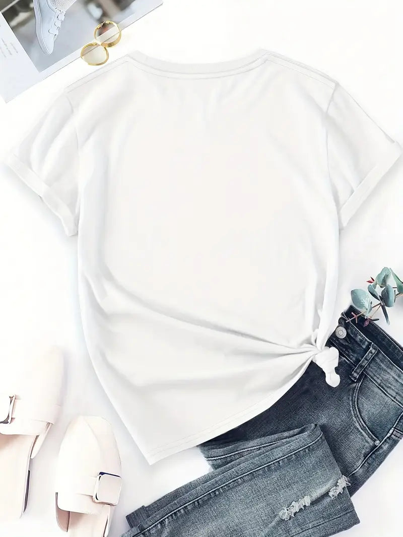 Aimilia - フローラルプリントのエレガントな半袖Tシャツ