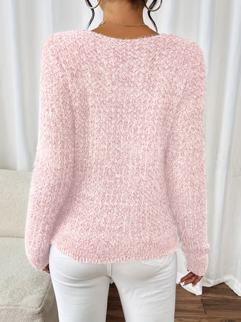 Aderah - ゆったりフィットのVネックセーター