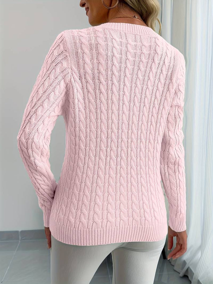 Zivah - Stylish Ribbed Sweater With V-Neck