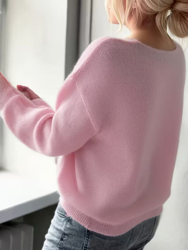 Yalitan -  Vネックのロングスリーブセーター