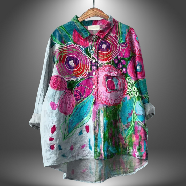 Luiza - 手作りの花柄シャツ