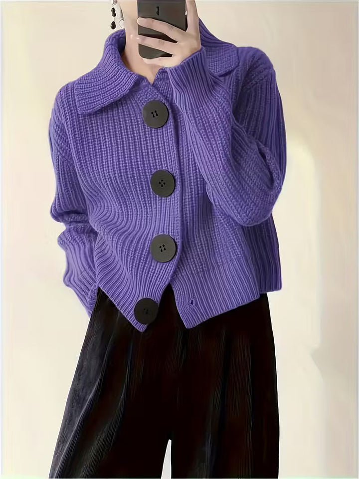 Agnetha - 大きなボタン付きニットセーター 大きなボタン付きニットセーター