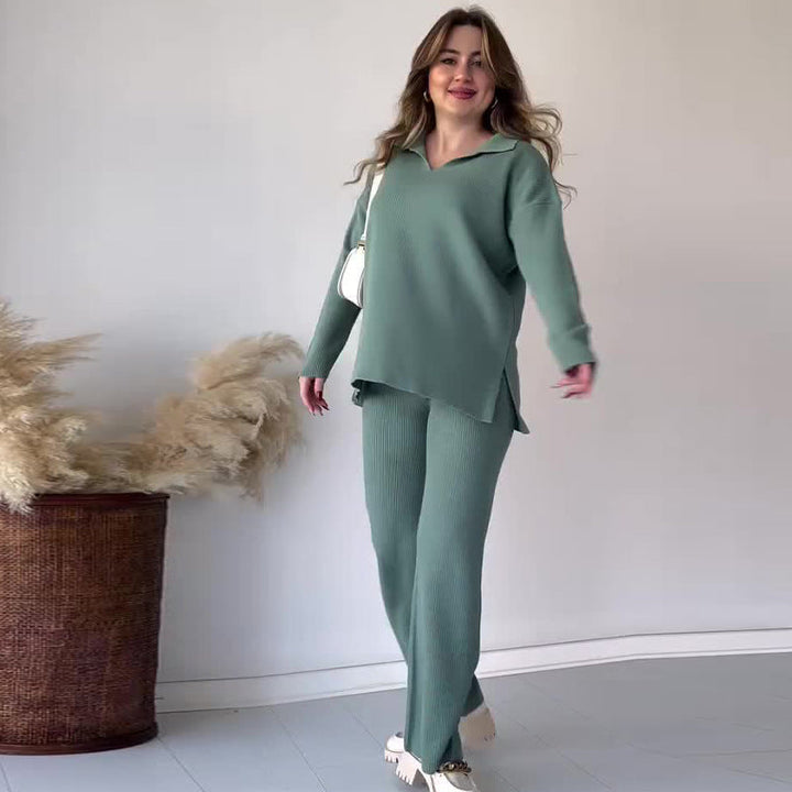 Alyana – リブ編みツーピース ラウンジセット