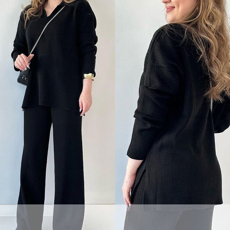 Alyana – リブ編みツーピース ラウンジセット