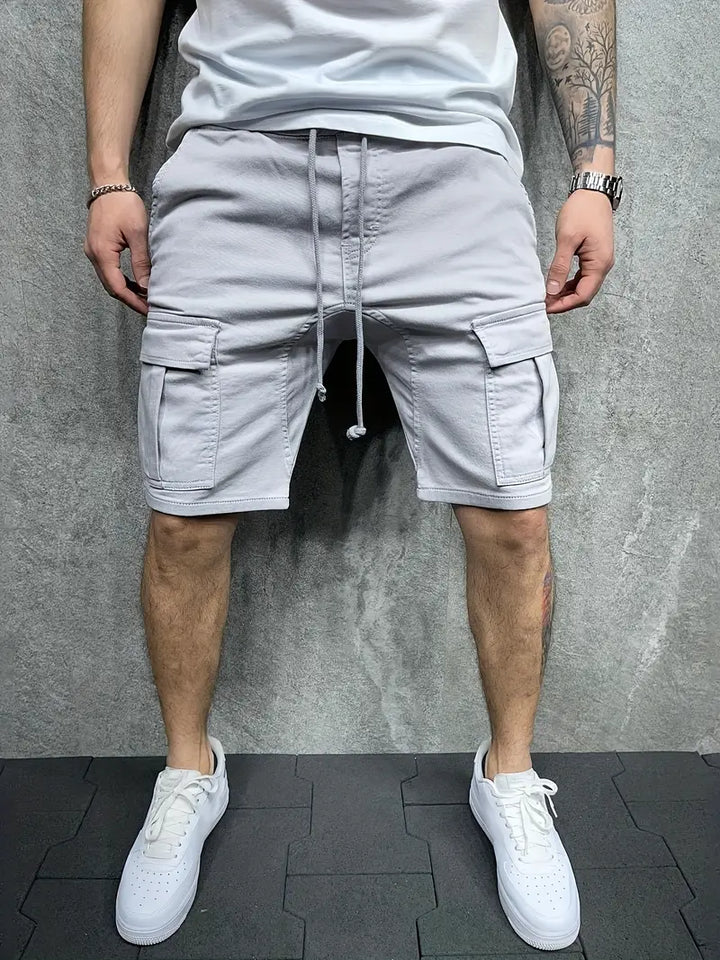 Jelte - カジュアル ノンストレッチ ドロストリング カーゴ ショートパンツ