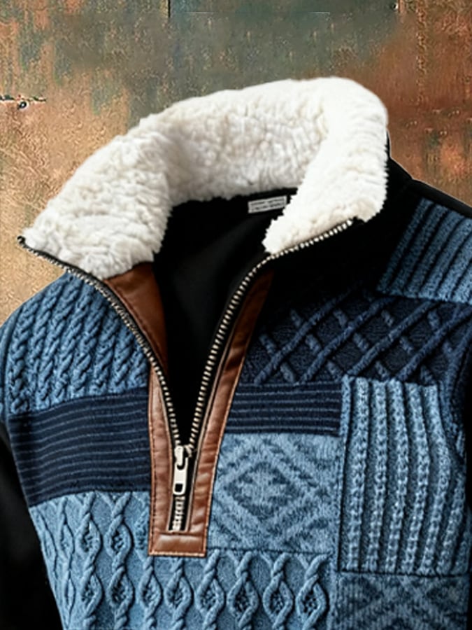 Abbott - カジュアル レトロ カラーブロックプリント スウェットシャツ