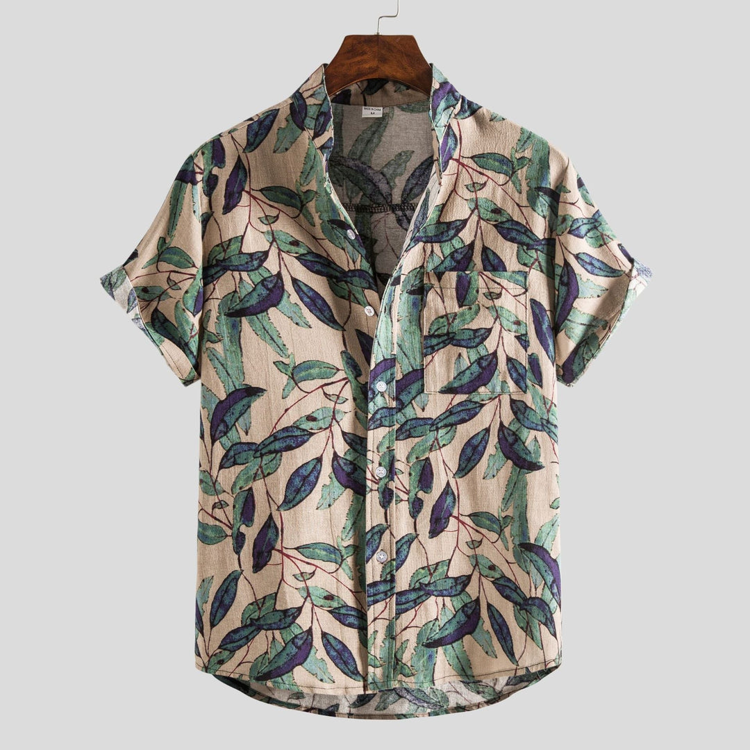 Lachlan - スタイリッシュなボタン付きTシャツ
