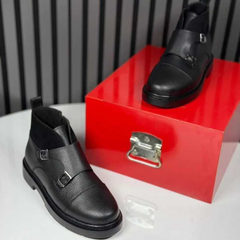 Abner - モンクストラップ付きレザーブーツ