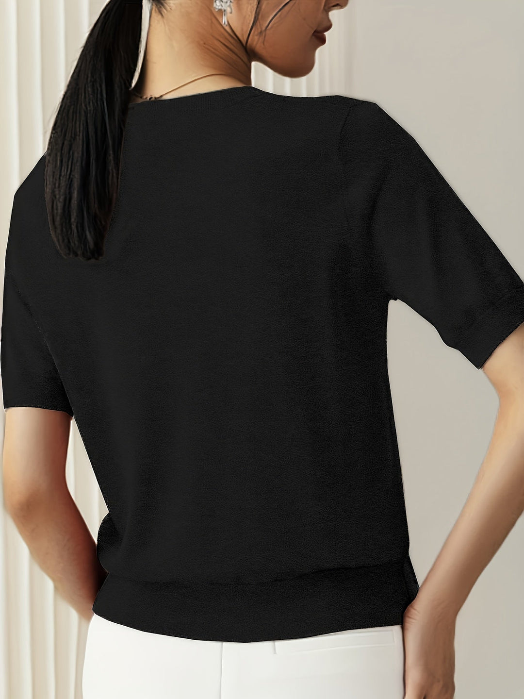 Jacquie - 高伸縮性 カジュアル Tシャツ