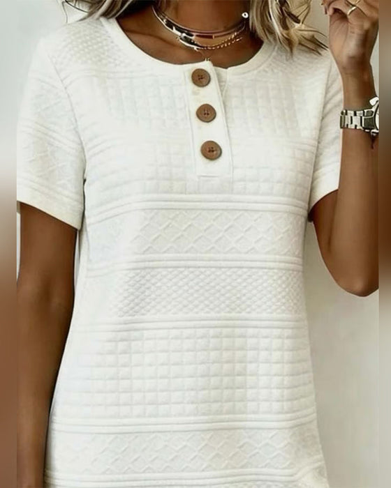 Alaitz - ストレートジャカード三つボタンドレス