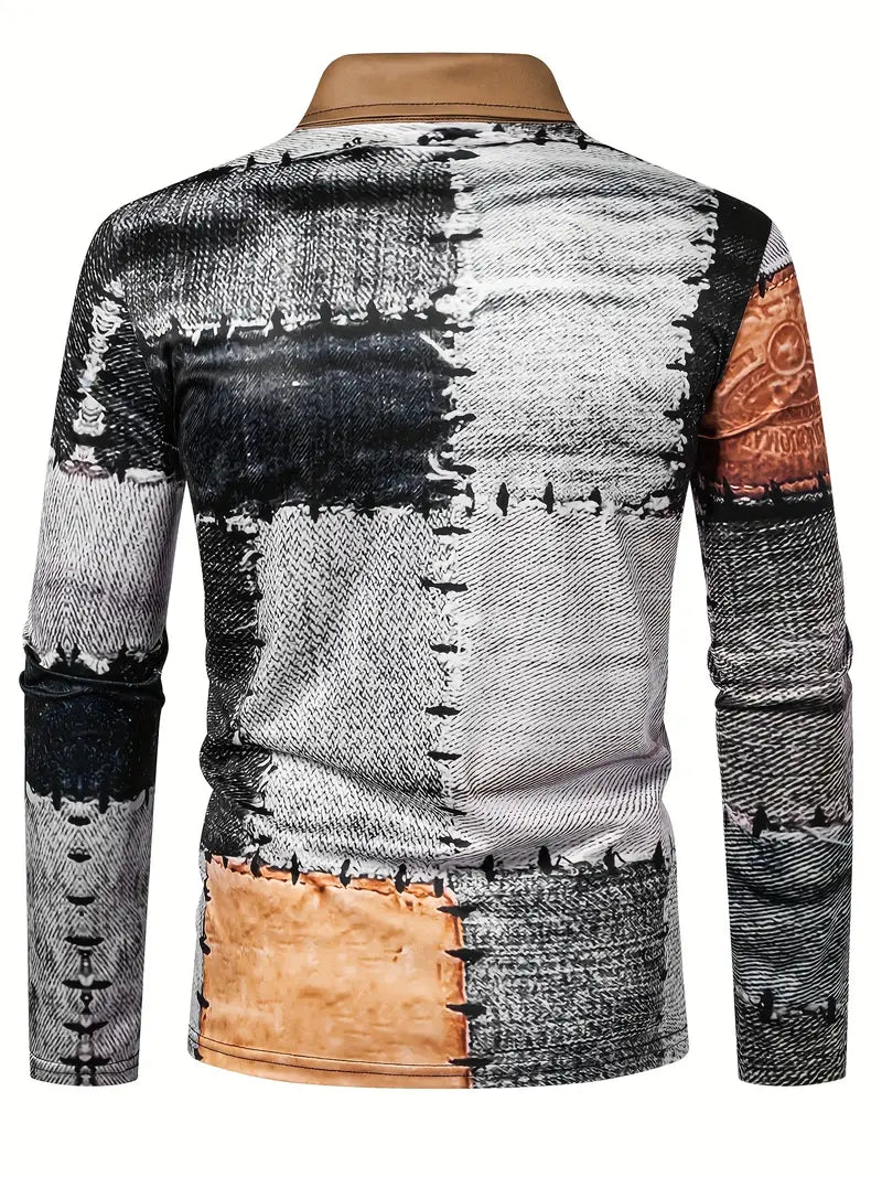 Zerem - カラーブロック ロングスリーブ シャツ ジップ付き