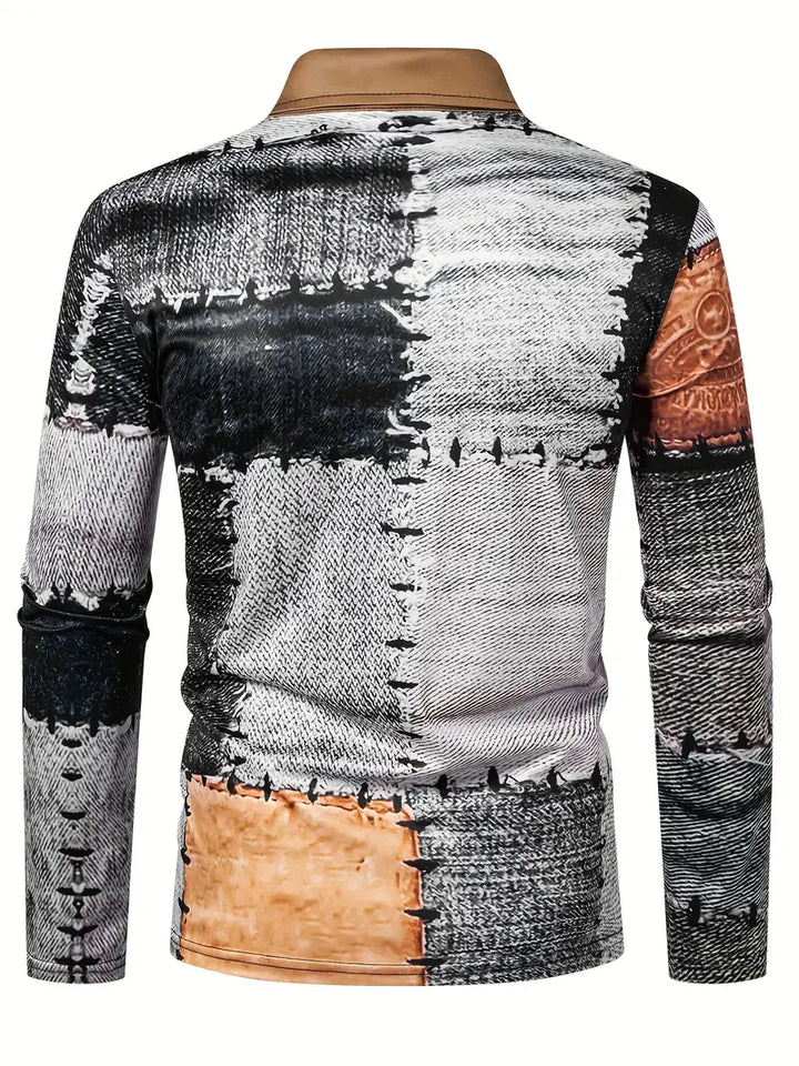 Zerem - カラーブロック ロングスリーブ シャツ ジップ付き