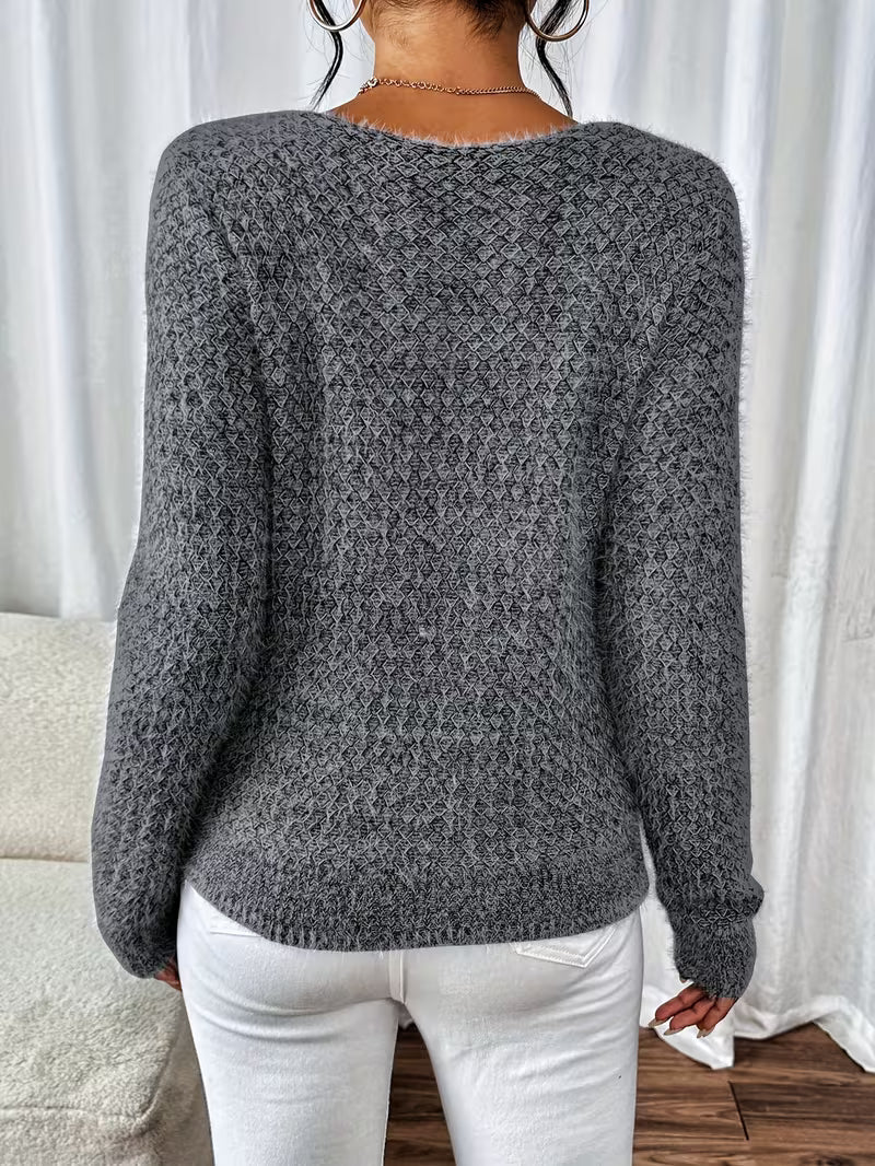 Aderah - ゆったりフィットのVネックセーター