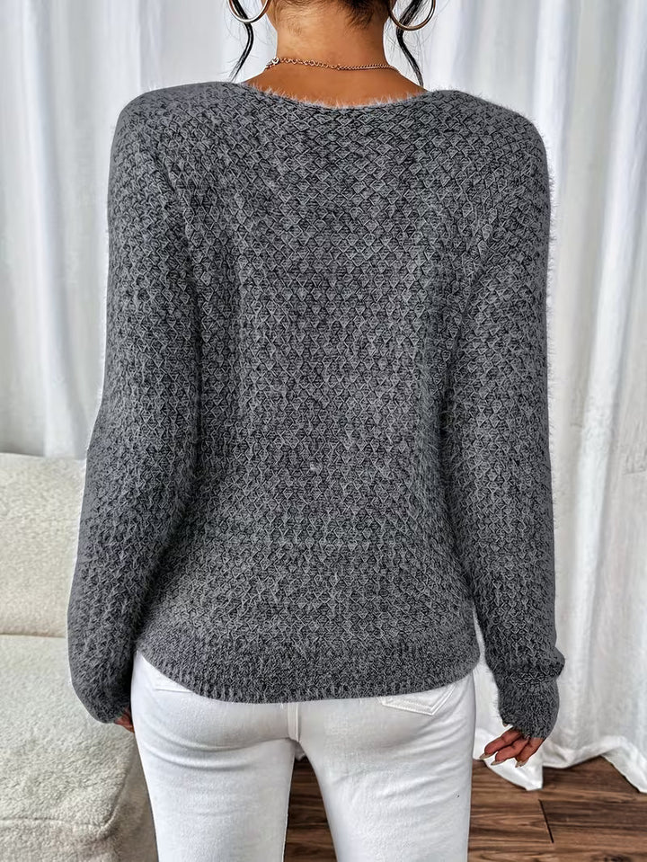 Aderah - ゆったりフィットのVネックセーター