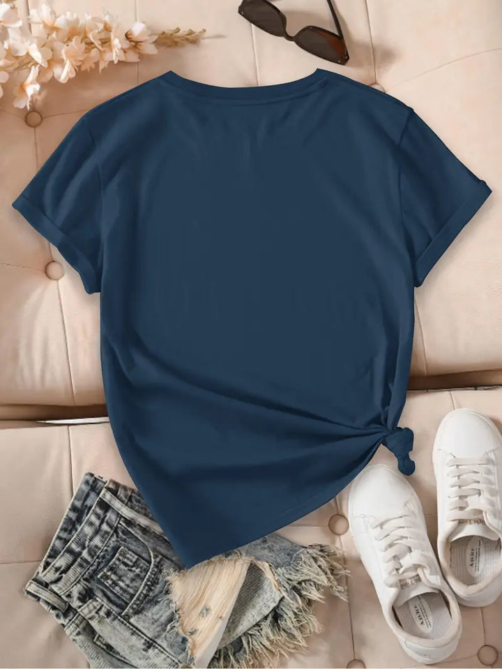 Aimilia - フローラルプリントのエレガントな半袖Tシャツ