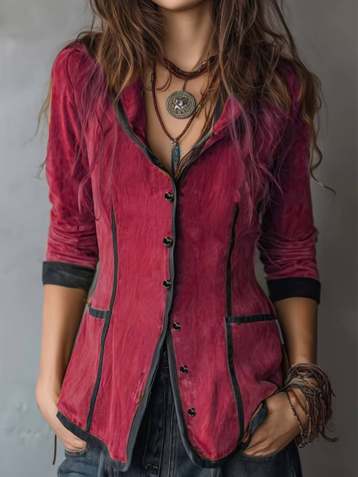 Yaara - ヴィンテージ風フード付きロングスリーブジャケット