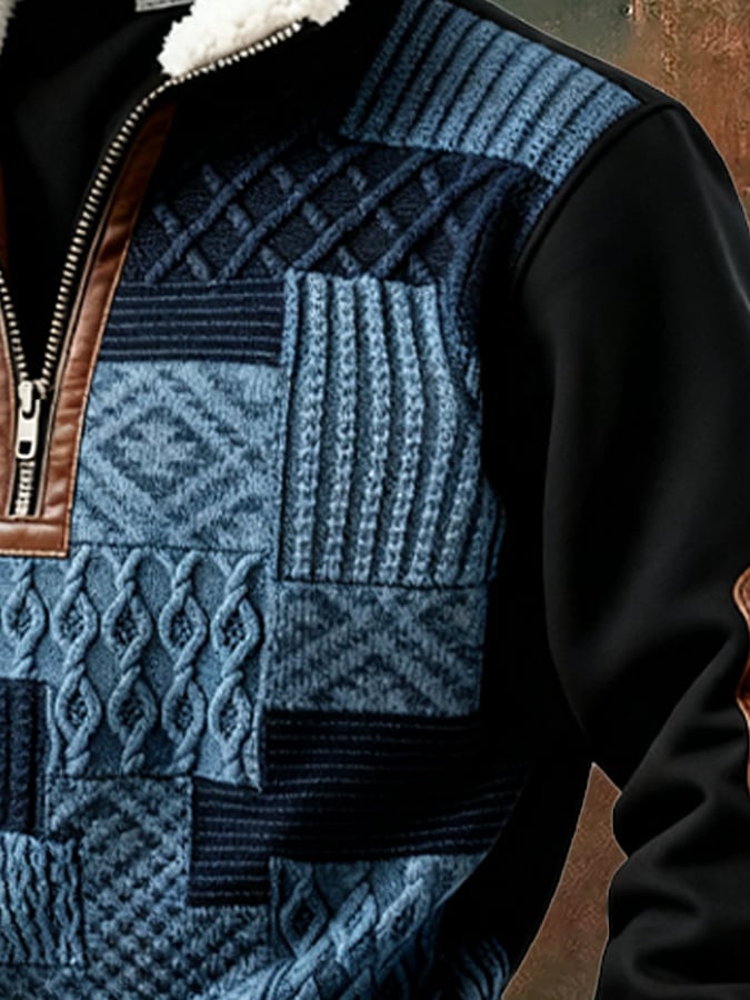 Abbott - カジュアル レトロ カラーブロックプリント スウェットシャツ