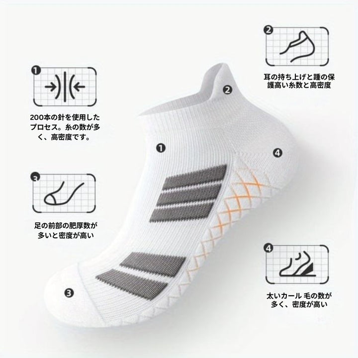 SwiftStep - 通気性のある滑り止めストライプ スポーツソックス