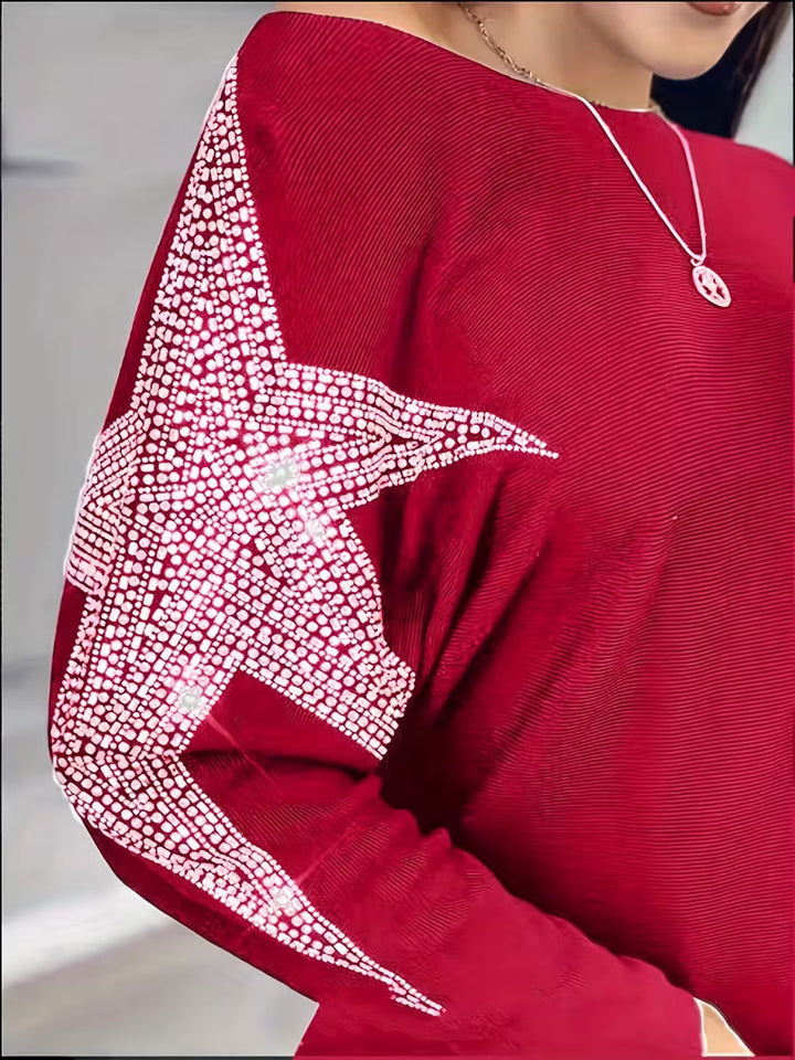 Bernardino - エレガントな長袖セーター（星柄プリント）