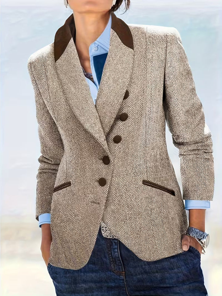 Yessica - 長袖ストライプ柄コート