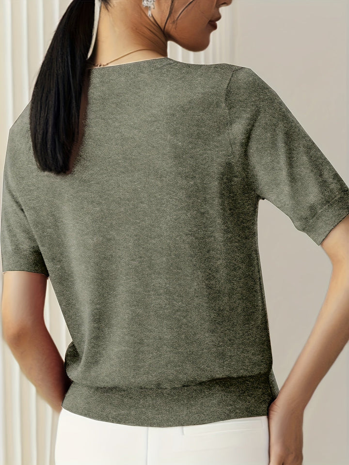 Jacquie - 高伸縮性 カジュアル Tシャツ