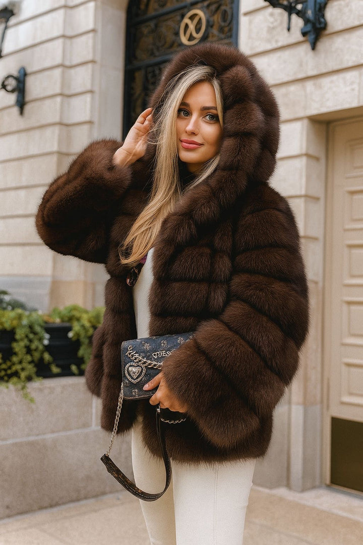 Aglaya - フェイクファーフード付きコート