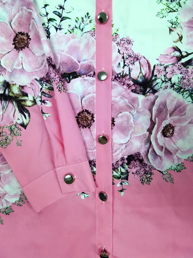 Yaleian -  ボタン付きフローラルシャツ