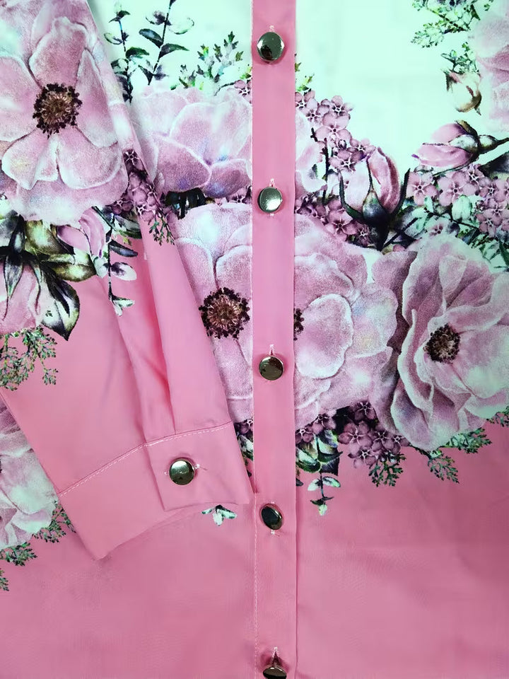 Yaleian -  ボタン付きフローラルシャツ