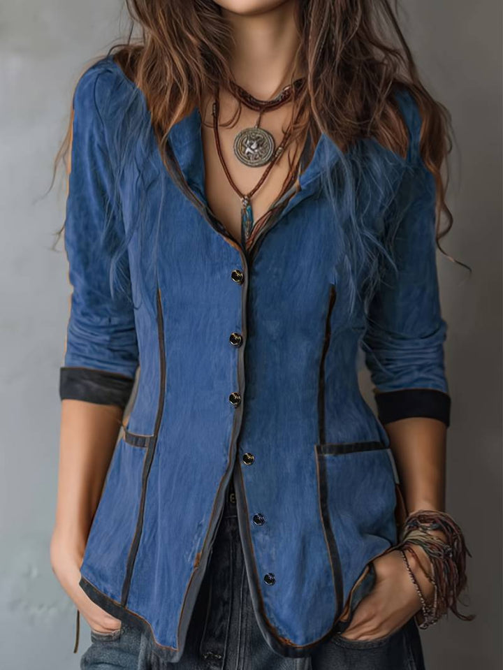 Yaara - ヴィンテージ風フード付きロングスリーブジャケット