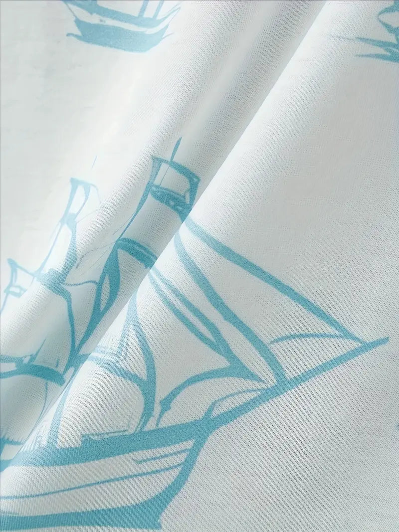 Barea - エレガントな夏用2点セット プリントデザイン