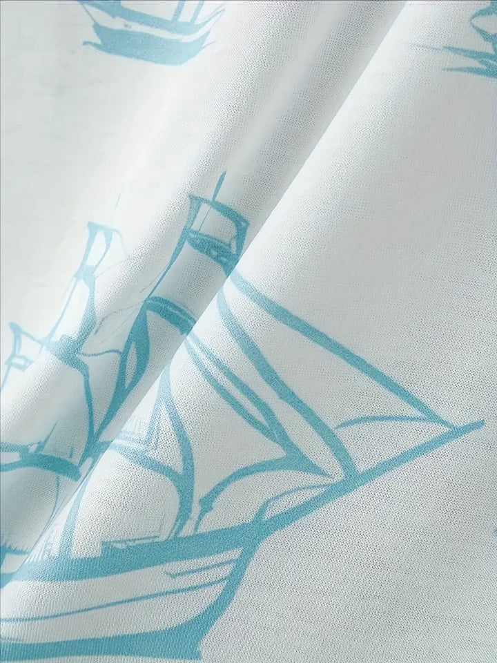 Barea - エレガントな夏用2点セット プリントデザイン