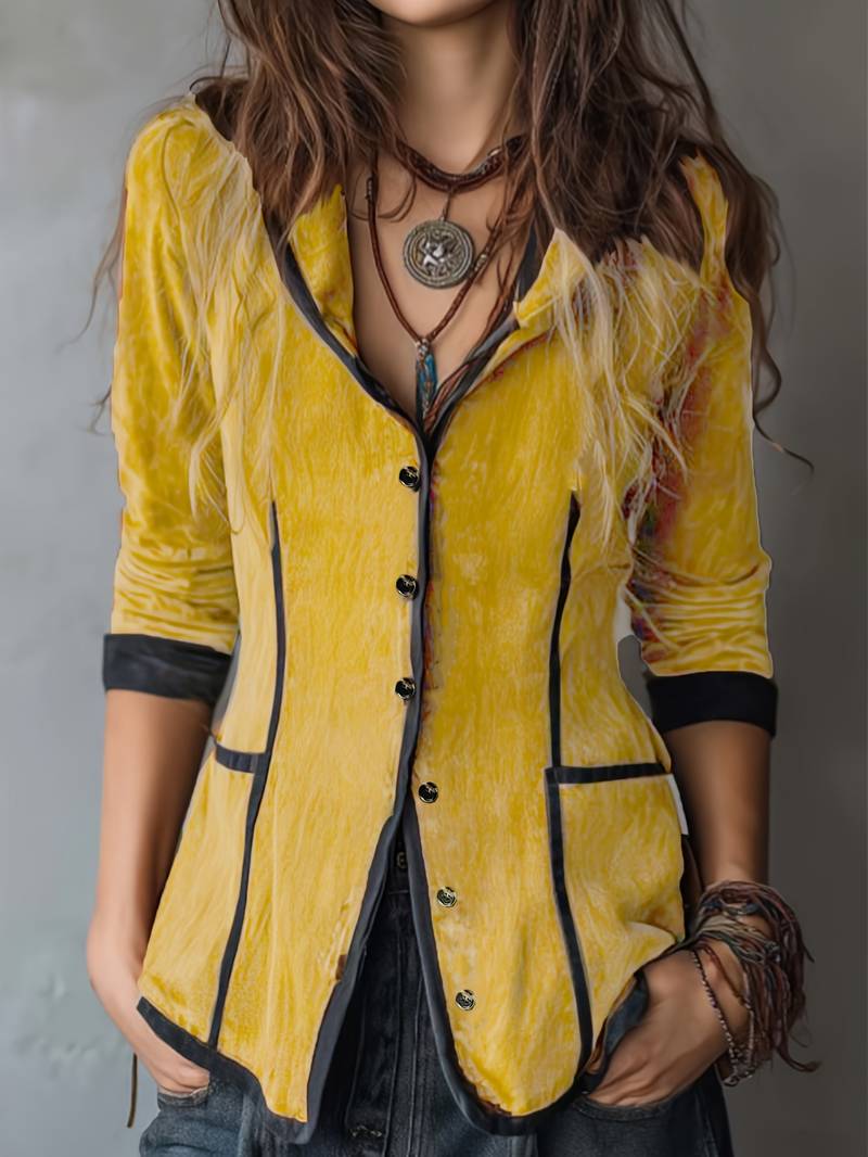 Yaara - ヴィンテージ風フード付きロングスリーブジャケット