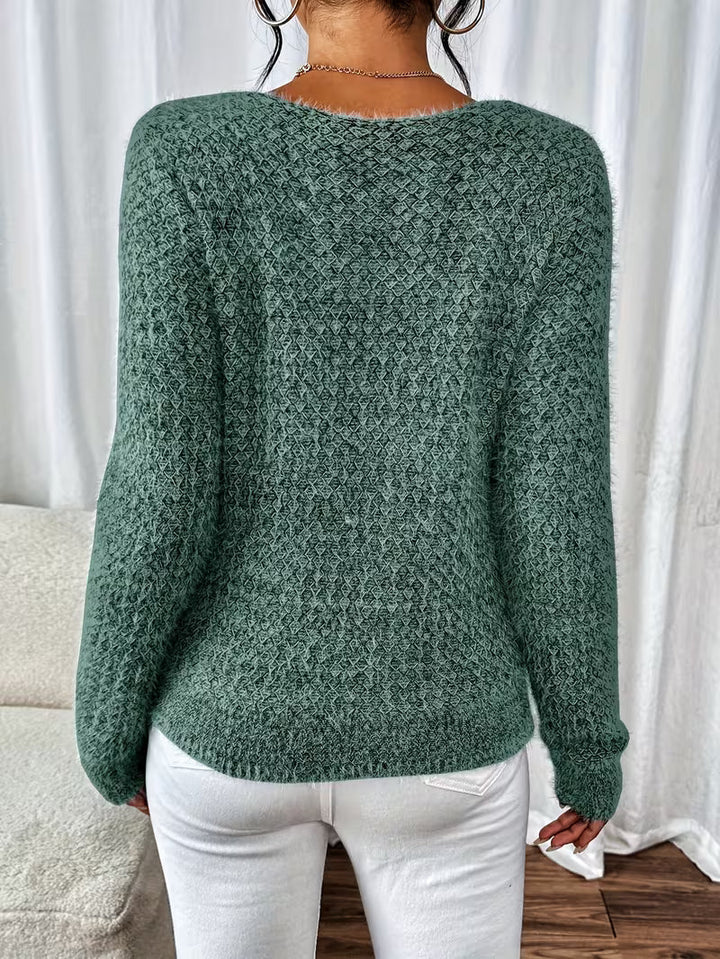 Aderah - ゆったりフィットのVネックセーター