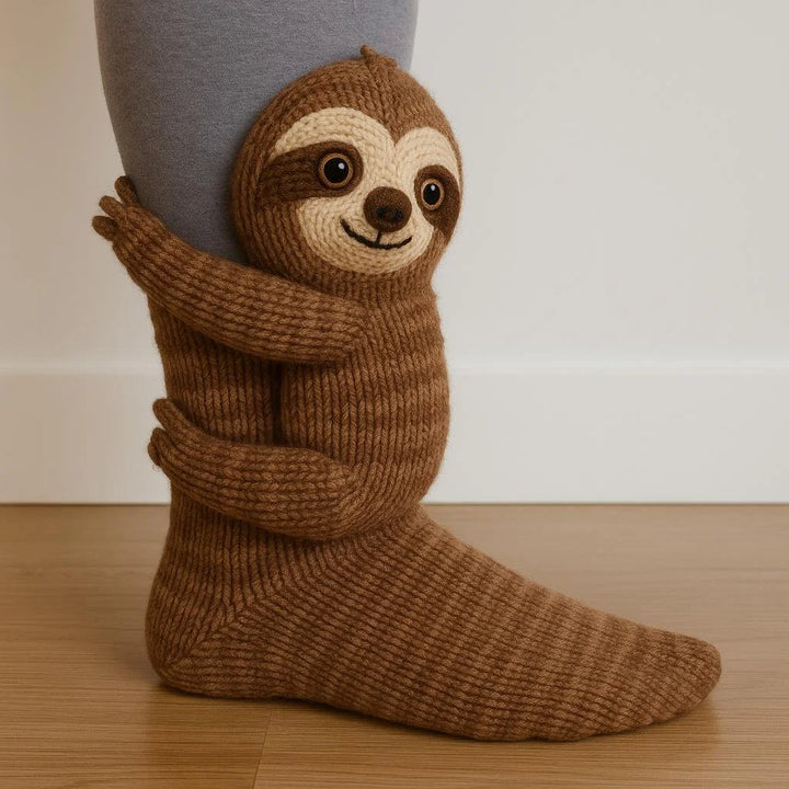 CozyCritters - 編み込み動物柄の足元を温かくするソックス