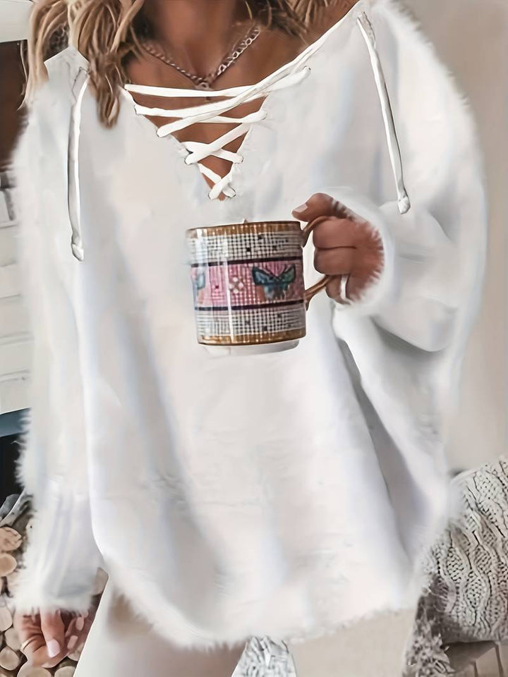 Callahan - カジュアルな長袖セーター（Vネック）