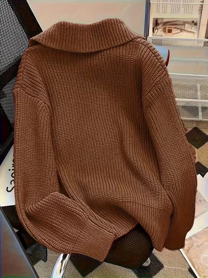 Agnetha - 大きなボタン付きニットセーター 大きなボタン付きニットセーター