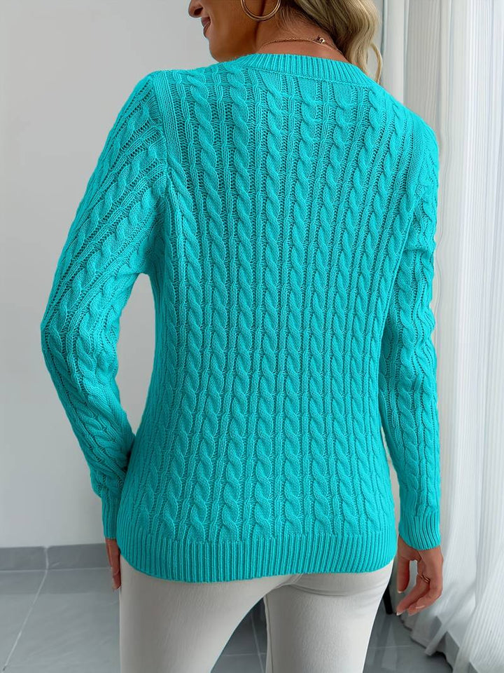 Zivah - Stylish Ribbed Sweater With V-Neck