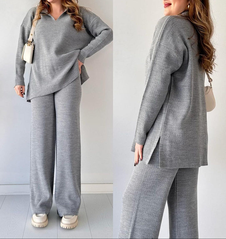 Alyana – リブ編みツーピース ラウンジセット