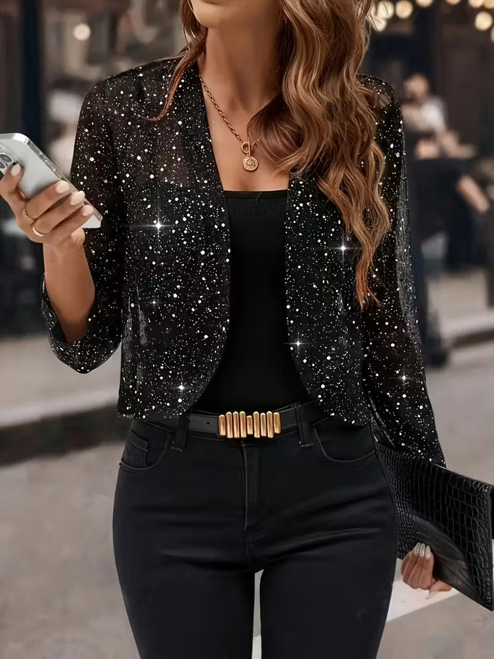 Alix - シルバーグリッターカーディガンジャケット