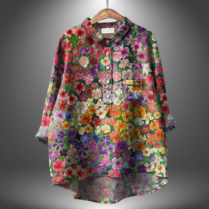 Luiza - 手作りの花柄シャツ