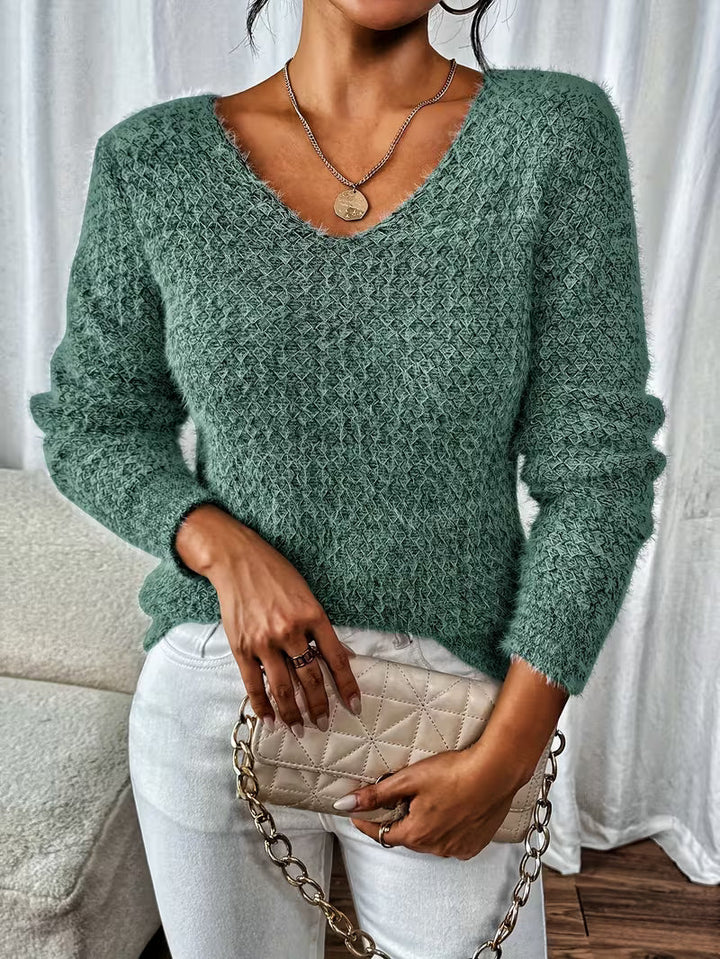 Aderah - ゆったりフィットのVネックセーター