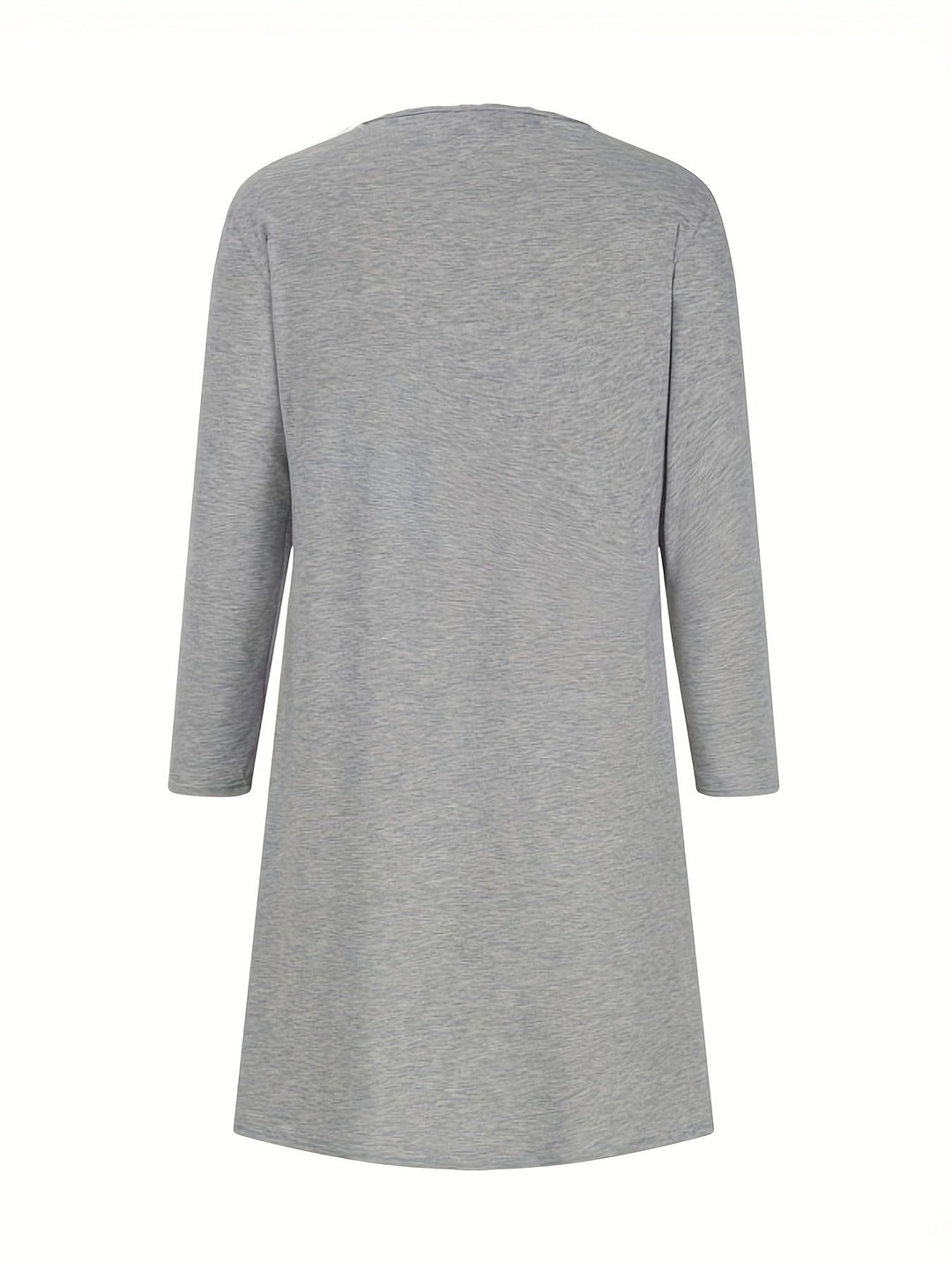 Alinor - カジュアルなチェック柄パッチワーク長袖ワンピース