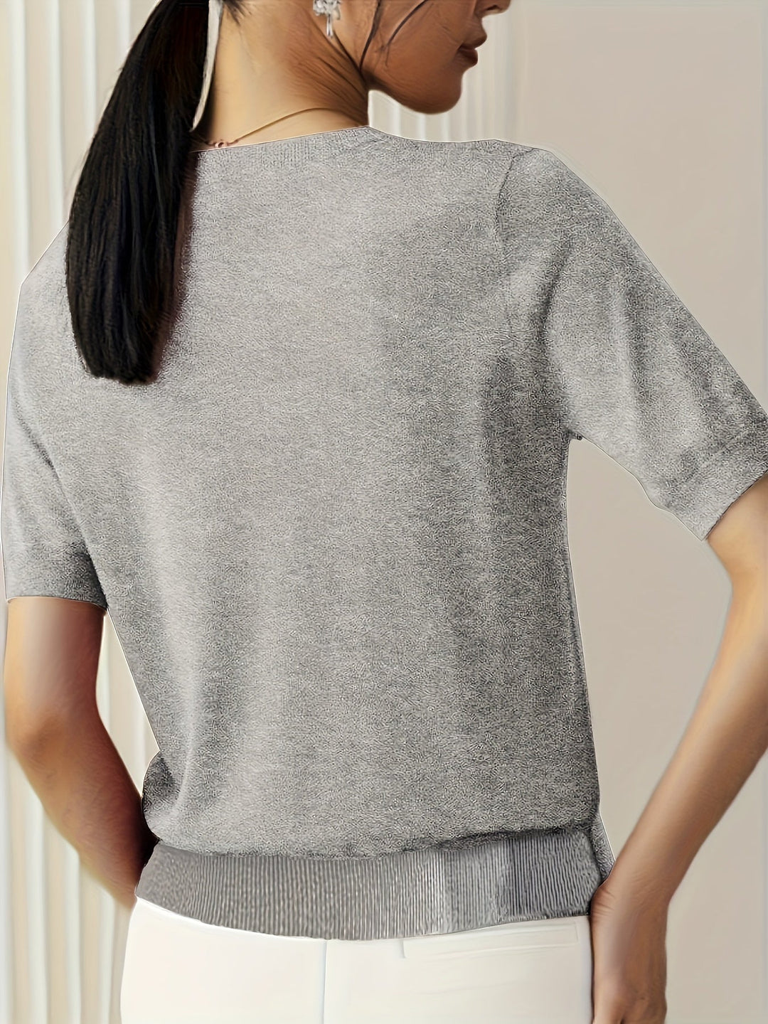 Jacquie - 高伸縮性 カジュアル Tシャツ