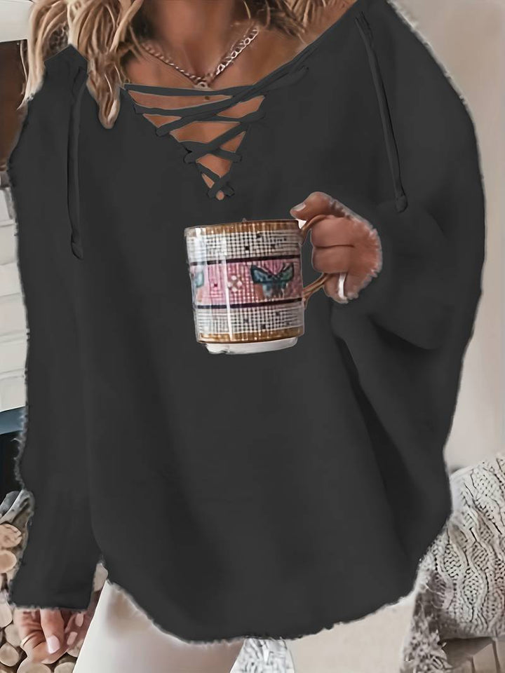 Callahan - カジュアルな長袖セーター（Vネック）