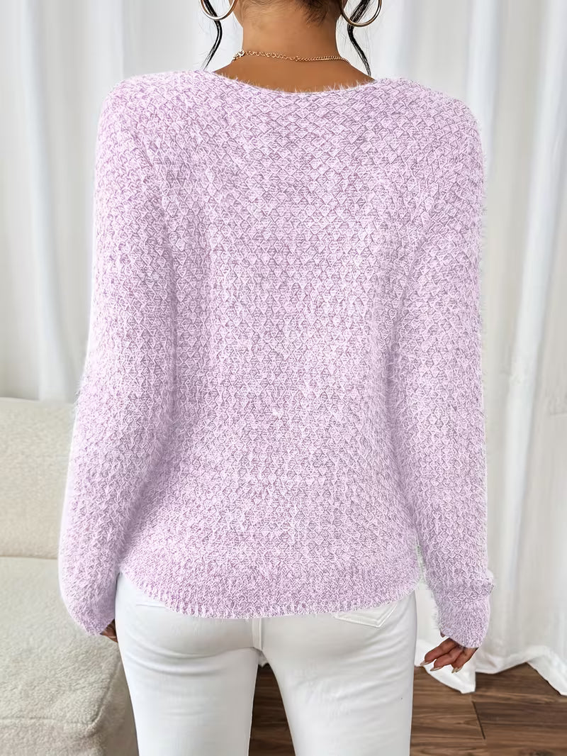 Aderah - ゆったりフィットのVネックセーター