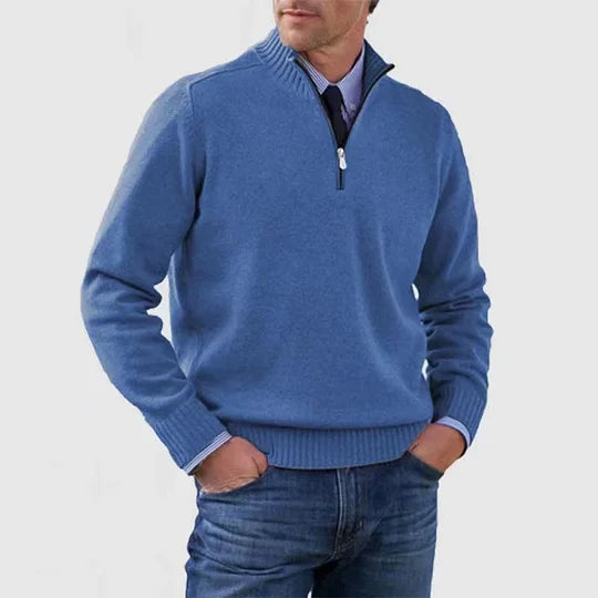 Ben - ファッショナブルな暖かセーター、半ファスナー付き